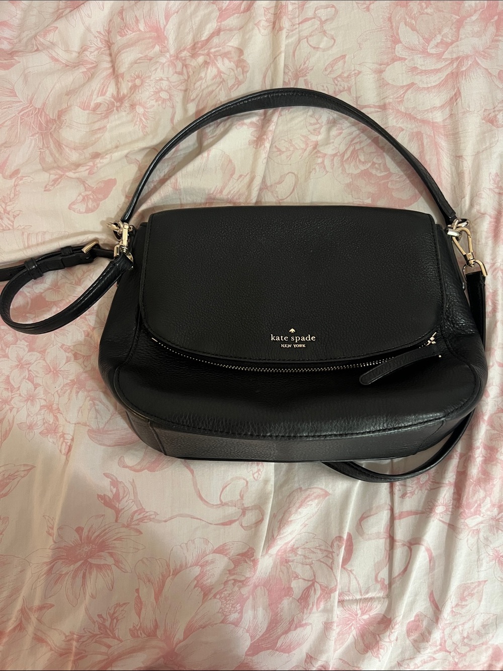 kate spade Black Pebbled Leather Crossbody with Gold Hardware - Picture 5 of 5